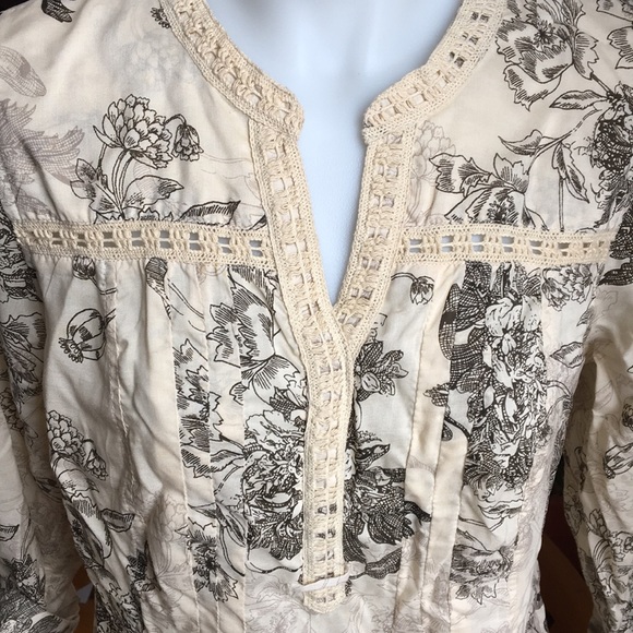 Vintage look floral print cream tunic - Picture 5 of 5